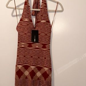Brown open mini dress
